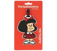 Grafoplas - Identificador de Maletas Mafalda, 8x11, 6cm, Figura de Mafalda de Goma con Etiqueta Identificadora, Perfecto Accesorio de Viaje para Reconocer tu Mochila
