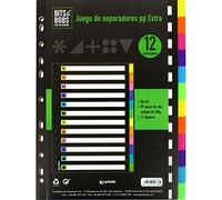 Grafoplas - Juego de Separadores Colores Flúor, 12 Posiciones, Polipropileno Alga Calidad 500μ, 11 Taladros, Bits&Bobs Pop and Design