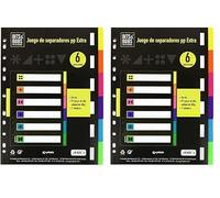 Grafoplás | Juego de Separadores para Archivador, Flúor, 6 Posiciones, Calidad 500μ, 11 Taladros, Bits&Bobs Pop and Design (Paquete de 2)