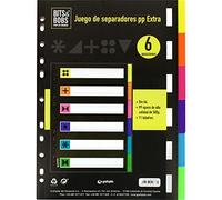 Grafoplas - Juego de Separadores para Archivador, Para Archivadores A4, Flúor, 6 Posiciones, Calidad 500μ, 11 Taladros, Bits&Bobs Pop and Design