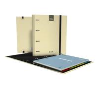 Grafoplas Kuru - Archivador 4 Anillas A4 con Recambio, Pack Escolar Completo con Separadores + Planner + Pegatinas + Sobre Transparente, Tapa Rígida FSC, Plastificado Antirayadura, Color Amarillo Soft