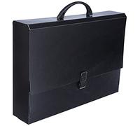 Grafoplas - Maletín con Asa y Broche de Cierre, Color Negro, 370x270x70mm, Polipropileno Opaco Rígido