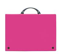 Grafoplas - Maletín de Polipropileno con Asa Abatible. Fucsia Floúr. 345x245x40mm