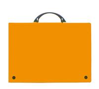 Grafoplas - Maletín de Polipropileno con Asa Abatible. Naranja Floúr. 345x245x40mm