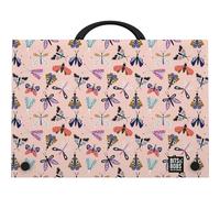 Grafoplás - Maletin Escolar con Asa y Cierre de Broche, Polipropileno, Tamaño Folio, 24, 5x34, 5x4cm, Colección Diseño bits&Bobs Pop Up Design, Butterfly Extra Escolares