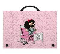 Grafoplás | Maletin Escolar con Asa y Cierre de Broche | Polipropileno | Tamaño Folio | 24,5x34,5x4cm | Colección Papelería Mafalda Morning