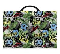 Grafoplas - Maletin Escolar con Asa y Cierre de Broche, Tamaño Folio, 24,5x34,5x4 cm, Polipropileno, Goal Time Bits & Bobs, Perfecto para tus Clases Extra Escolares