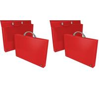 Grafoplas - Maletín Escolar de Polipropileno, Rojo, Modelo ColorGraf, 34,5x24,5x4cm, Perfecta para Clases Extraescolares (Paquete de 2)