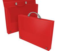 Grafoplas - Maletín Escolar de Polipropileno, Rojo, Modelo ColorGraf, 34,5x24,5x4cm, Perfecta para Clases Extraescolares