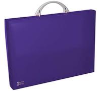 Grafoplas - Maletín Escolar de Polipropileno, Violeta, Modelo ColorGraf, 34,5x24,5x4cm, Perfecta para Clases Extraescolares