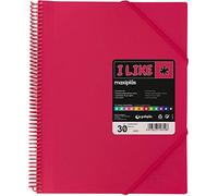 Grafoplás Maxiplás I Like - Carpetas con Fundas Espiral, 30 Fundas, Fucsia