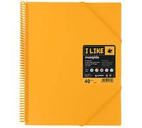 Grafoplás Maxiplás I Like - Carpetas con Fundas Espiral, 40 Fundas, Naranja (Mandarina)