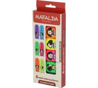 Grafoplas - Mini Subrayadores Mafalda Fluor, 6 Uds, Punta Biselada, Con Pie
