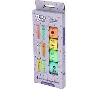 Grafoplas - Mini Subrayadores Pastel Bits&Bobs Cute Animals, Punta Biselada 1-5mm, 6 Colores Pastel -Lavanda, Azul, Rosa, Verde, Naranja, Amarillo- Perfecto Material Escolar y Papeleria para Regalar