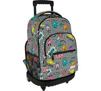 Grafoplás - Mochila con Carro Integrado, Ruedas Dobles, 52x37x25cm, 29 Libros, Modelo Roller, Colección Random de Elena Corredoira, Perfecto Material Escolar para Infantil y Primaria