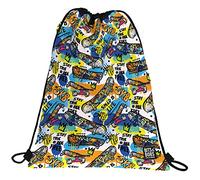 Grafoplás | Mochila de Cuerdas | Bolsillo Exterior con Cremalleras | 36x47cm | Bits&Bobs Pop Up Design Icons