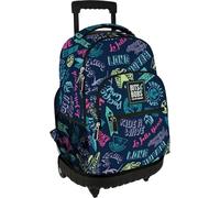 Grafoplás - Mochila Escolar con Ruedas, Carro Integrado, 29 Litros, 52x37x25cm, Modelo Roller, Colección Beach, Bits & Bobs Pop Up Design, Perfecto Material Escolar Infantil y Primaria