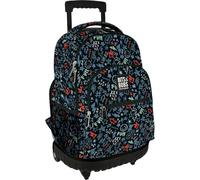 Grafoplas - Mochila Escolar con Ruedas, Carro Integrado, 29 Litros, 52x37x25cm, Modelo Roller, Colección Peace Bits & Bobs, Perfecto Material Escolar Infantil y Primaria