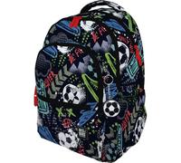 Grafoplás - Mochila Escolar Tres Compartimentos, 33x46x22,5cm, 30 Litros, Zona Acolchada para Portátil, Modelo Roomy, Diseño Match, Bits & Bobs Pop Up Design, Perfecta para Material Escolar