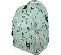 Grafoplás - Mochila Escolar Tres Compartimentos, 33x46x22,5cm, 30 Litros, Zona Acolchada para Portátil, Modelo Roomy, Diseño Jungle, Bits & Bobs Pop Up Design, Perfecta para Material Escolar