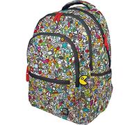 Grafoplás | Mochila Escolar Tres Compartimentos | 33x46x22,5cm | Zona Acolchada para Portátil | Modelo Roomy | Diseño Icons | Bits&Bobs Pop Up Design