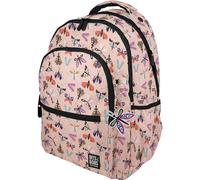 Grafoplás | Mochila Escolar Tres Compartimentos | 33x46x22,5cm | Zona Acolchada para Portátil | Modelo Roomy | Diseño Butterfly | Bits&Bobs Pop Up Design | Perfecta para Material Escolar