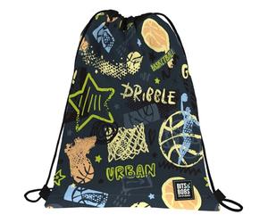 Grafoplás - Mochila Saco con Cuerdas, 36x47cm, Bolsillo Exterior con Cremalleras, Streetball, Bits&Bobs Pop Up Design, Perfecta para Extra Escolares