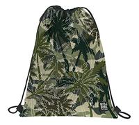 Grafoplas - Mochila Saco con Cuerdas, Bolsillo Exterior con Cremalleras, 36x47cm, Bits&Bobs Pop Up Design Stamps, Poliéster, Verde