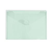 Grafoplas - Pack 10 Carpetas Sobres Plastico, Cierre Velcro, Tamaño a5, Verde Mint, Multiline, 25,2x18cm, Polipropileno Cristal Rayado Traslúcido, Perfecto para Documentos Cuarto