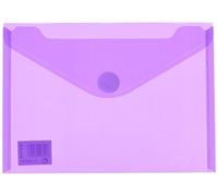 Grafoplas - Pack 10 Carpetas Sobres Plastico, Cierre Textil Adhesivo, Tamaño a5, Violeta, Multiline, 25,2x18cm, Polipropileno Cristal Rayado Traslúcido, Perfecto para Documentos Cuarto