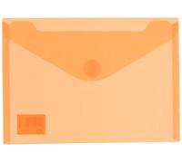 Grafoplas, Pack 10 Carpetas Sobres Plástico, Cierre Velcro, Tamaño a5, Naranja, Multiline, 25,2x18cm, Polipropileno Cristal Rayado Traslúcido, Perfecto para Documentos Cuarto