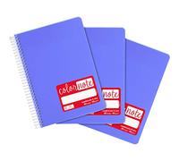 Grafoplas - Pack 3 Cuadernos A5 Cuadricula 4mm, Tapas Polipropileno, 80 Hojas, 90 Gramos, Color Lavanda, Serie Color Note, Perfecto Material Escolar