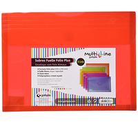 Grafoplás- Carpeta sobre tamaño folio+ con fuelle - 5 unidades color rojo