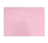 Grafoplas - Pack 5 Carpetas Sobres Plastico A3, Cierre Velcro, Color Rosa Claro, Multiline, 33,5x24cm, Polipropileno Cristal Rayado Traslúcido, Perfecto para Dibujos y Documentos Grandes