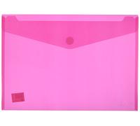 Grafoplas - Pack 5 Carpetas Sobres Plastico A3, Cierre Velcro, Rosa Fucsia, Multiline, 33,5x24cm, Polipropileno Cristal Rayado Traslúcido, Perfecto para Dibujos y Documentos Grandes