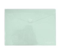 Grafoplas - Pack 5 Carpetas Sobres Plastico A3, Cierre Textil Adhesivo, Verde Mint, Multiline, 33,5x24cm, Polipropileno Cristal Rayado Traslúcido, Perfecto para Dibujos y Documentos Grandes