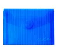 Grafoplas - Pack 5 Sobres Plastico A6, Cierre Textil Adhesivo, Azul, Multiline, 16x12cm, Polipropileno Cristal Rayado Traslúcido, Perfecto para Pequeños Documentos