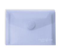 Grafoplas - Pack 5 Sobres Plastico A6, Cierre Textil Adhesivo, Color Azul Claro, Multiline, 16x12cm, Polipropileno Cristal Rayado Traslúcido, Perfecto para Pequeños Documentos
