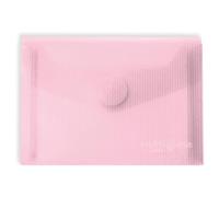 Grafoplas - Pack 5 Sobres Plastico A6, Cierre Textil Adhesivo, Color Rosa Claro, Multiline, 16x12cm, Polipropileno Cristal Rayado Traslúcido, Perfecto para Pequeños Documentos