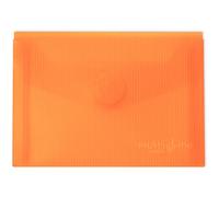 Grafoplas - Pack 5 Sobres Plastico A6, Cierre Textil Adhesivo, Naranja, Multiline, 16x12cm, Polipropileno Cristal Rayado Traslúcido, Perfecto para Pequeños Documentos