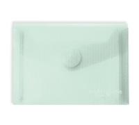 Grafoplas - Pack 5 Sobres Plastico A6, Cierre Textil Adhesivo, Verde Mint, Multiline, 16x12cm, Polipropileno Cristal Rayado Traslúcido, Perfecto para Pequeños Documentos