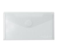 Grafoplas - Pack 5 Sobres Plastico, Tamaño Recibo, Cierre Velcro, Natural, Multiline, 22,5x12,5cm, Polipropileno Cristal Rayado Traslúcido, Perfecto para Recibos y Documentos Pequeños