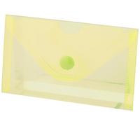Grafoplas - Pack 5 Sobres Plastico, Tamaño Tarjeta, Cierre Textil Adhesivo, Amarillo, Multiline, 10,5x6,2cm, Polipropileno Cristal Rayado Traslúcido, Perfecto para Tarjetas de Visita