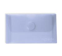 Grafoplas - Pack 5 Sobres Plastico, Tamaño Tarjeta, Cierre Textil Adhesivo, Azul Claro, Multiline, 10,5x6,2cm, Polipropileno Cristal Rayado Traslúcido, Perfecto para Tarjetas de Visita