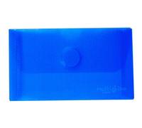 Grafoplas - Pack 5 Sobres Plastico, Tamaño Tarjeta, Cierre Velcro, Azul, Multiline, 10,5x6,2cm, Polipropileno Cristal Rayado Traslúcido, Perfecto para Tarjetas de Visita