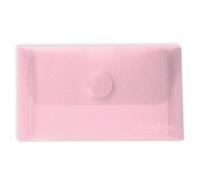 Grafoplas - Pack 5 Sobres Plastico, Tamaño Tarjeta, Cierre Textil Adhesivo, Rosa Claro, Multiline, 10,5x6,2cm, Polipropileno Cristal Rayado Traslúcido, Perfecto para Tarjetas de Visita