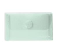 Grafoplas - Pack 5 Sobres Plastico, Tamaño Tarjeta, Cierre Textil Adhesivo, Verde Mint, Multiline, 10,5x6,2cm, Polipropileno Cristal Rayado Traslúcido, Perfecto para Tarjetas de Visita