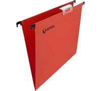Grafoplás - Pack de 10 Carpetas Colgantes A4, Color Rojo, Incluye Visor Superior Efecto lupa 65mm, Grosor 225g, Perfecta para Organizar Archivos