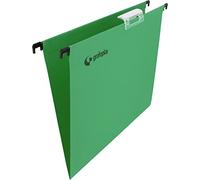 Grafoplás - Pack de 10 Carpetas Colgantes A4, Verde, Visor Superior Efecto lupa 65mm, Grosor 225g, Perfecta para Organizar Archivos