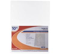 Grafoplas - Pack de 10 Fundas Multitaladro para CD A4, Polipropileno Liso, Transparente, Numero de Taladros 4, Medidas 22,5x30 cm